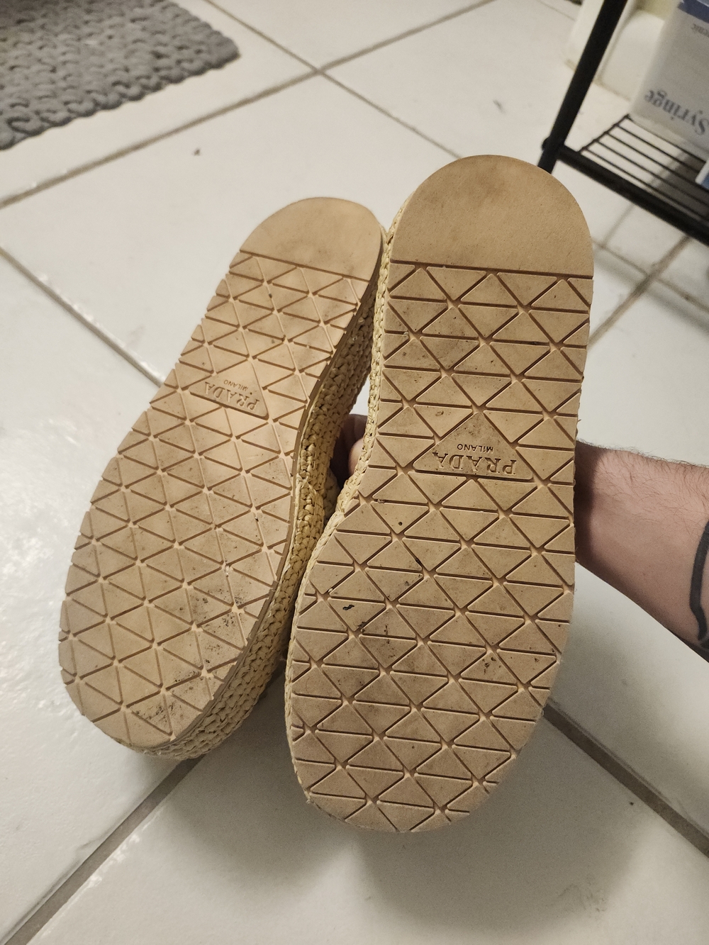 Prada Raffia Single-Band Platform Slide size 9 - Picture 4 of 5